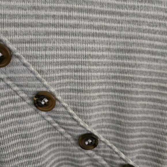 Soft Surroundings Tamara Tunic Green White Striped Collars V Neck Size PM - Picture 5 of 8